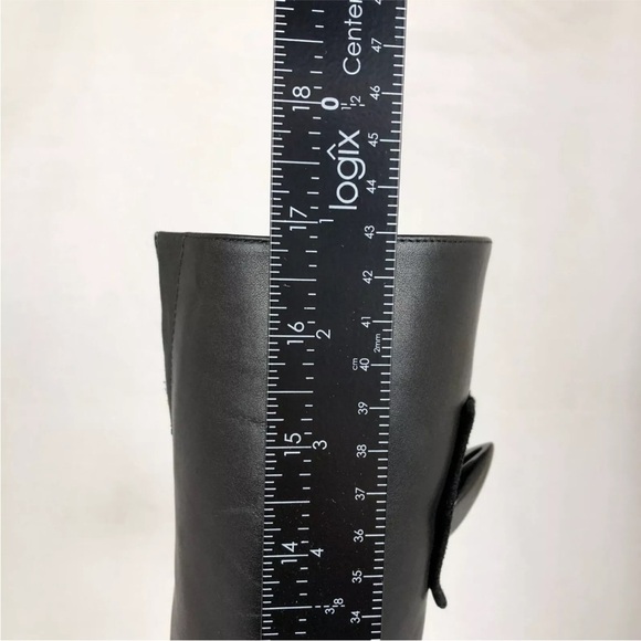 Aerosoles Comfort Button Black Leather Square Toe High Heel Side Zip Boots 8.5 - Picture 10 of 13